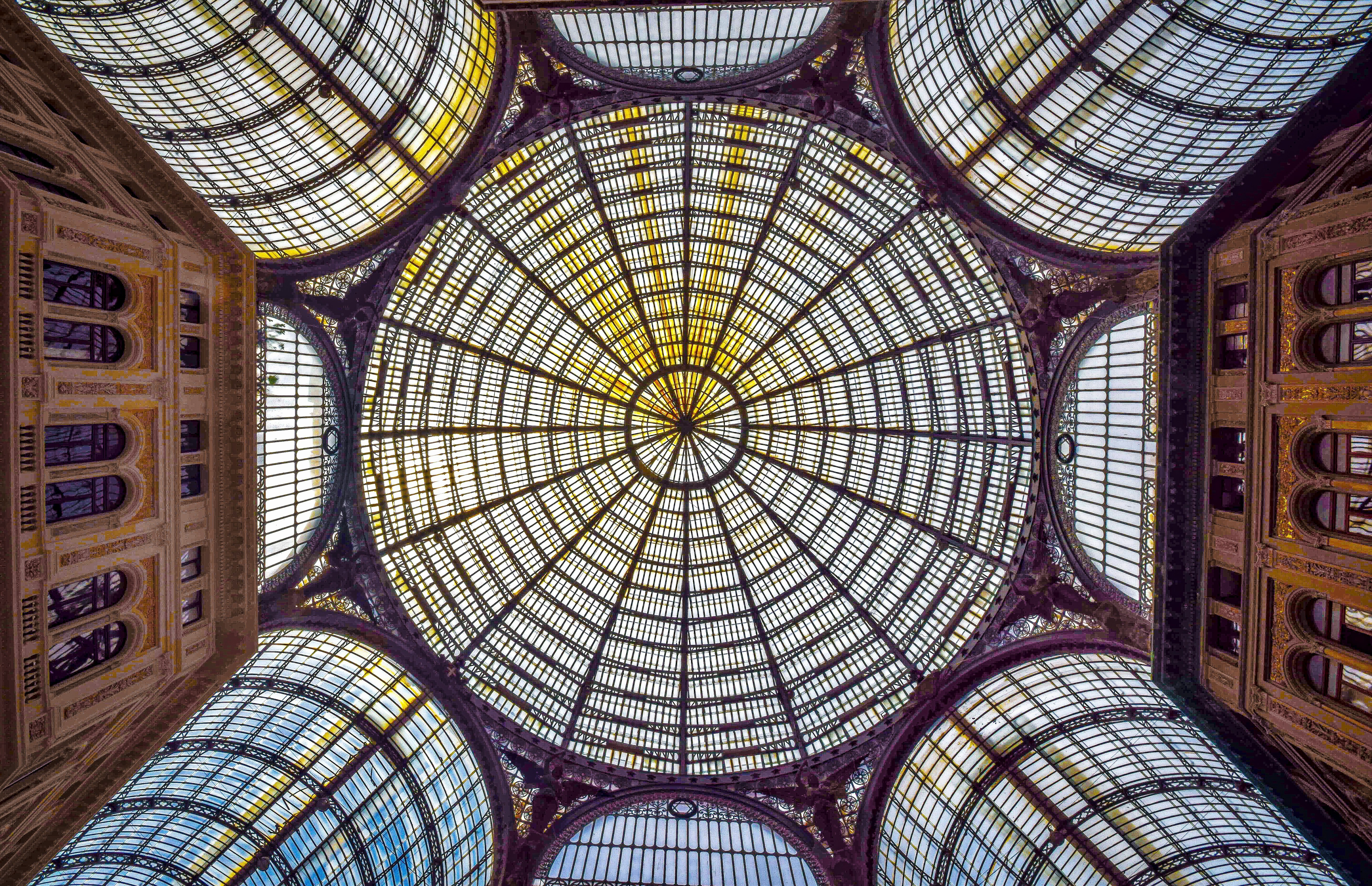 white and black dome ceiling